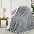Aisbo Sherpa Fleece Throw Blanket Dark Grey Fluffy Thick Warm 150x200cm New
