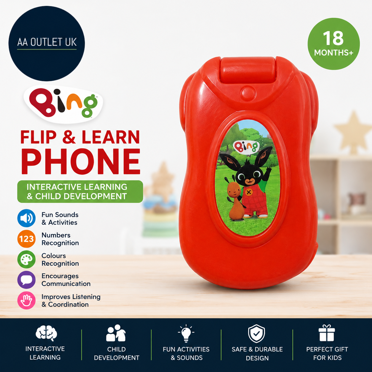 Bing Flip Learn Phone Interactive Learning Child Listening Development 1+