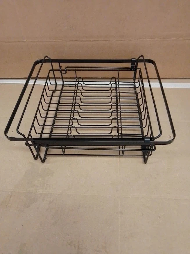 Black Metal Dish Drainer Rack Kitchen Plate Drying Rack Cutlery Holder New