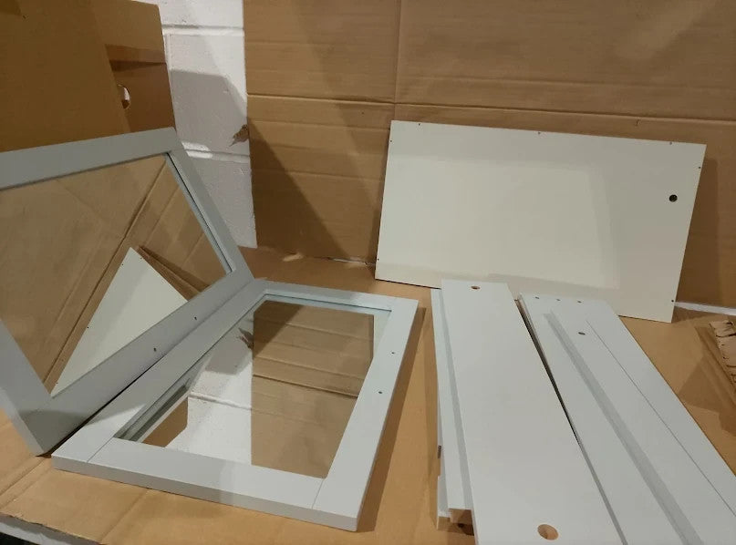 Argos Home Tongue Groove Wall Cabinet Grey 2 Doors 1 Shelf Self Assembly New