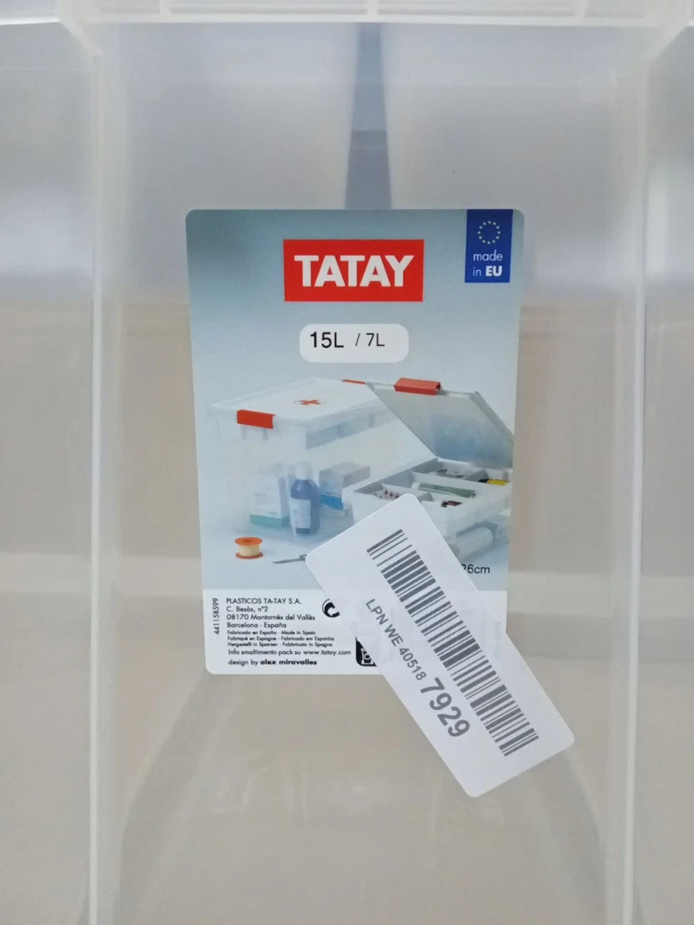 TATAY First Aid Box 15L Plastic Storage Lid 5 Compartment Tray 25x36x26cm New
