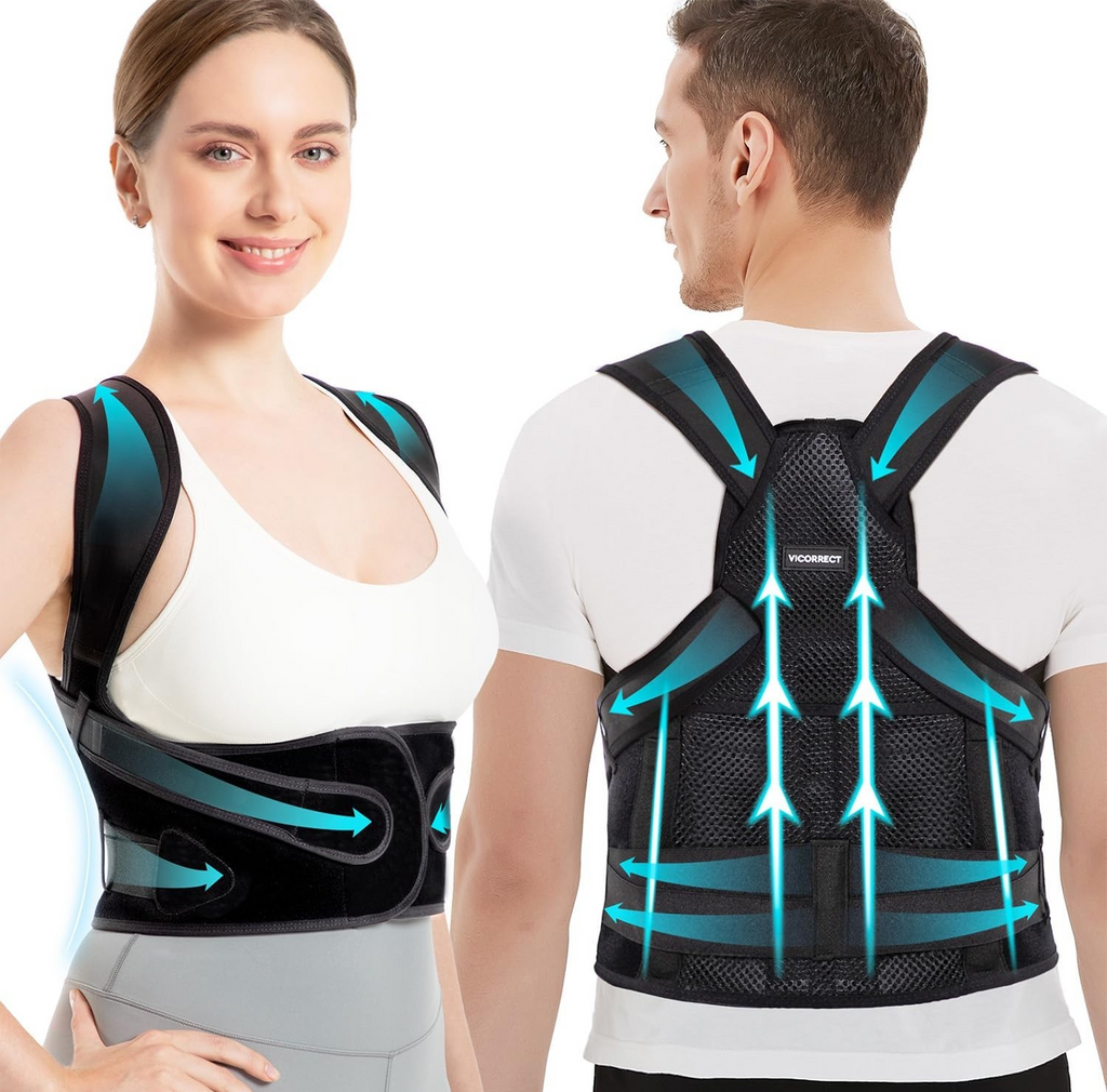 Vicorrect Posture Corrector Unisex Back Brace Support Shoulders Large New