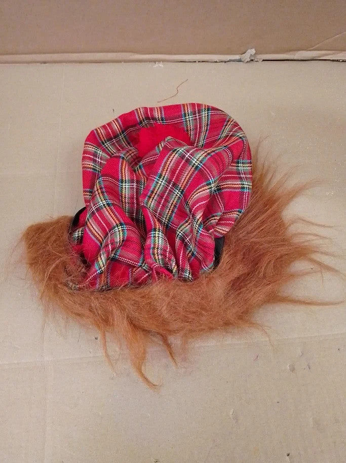 Red Tartan Scots Hat Ginger Hair Classic Design Parties Halloween Men New