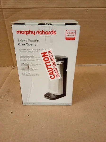 Morphy Richards 3in1 Electric Tin Can Opener Knife Sharpener Bottle Cap 432030