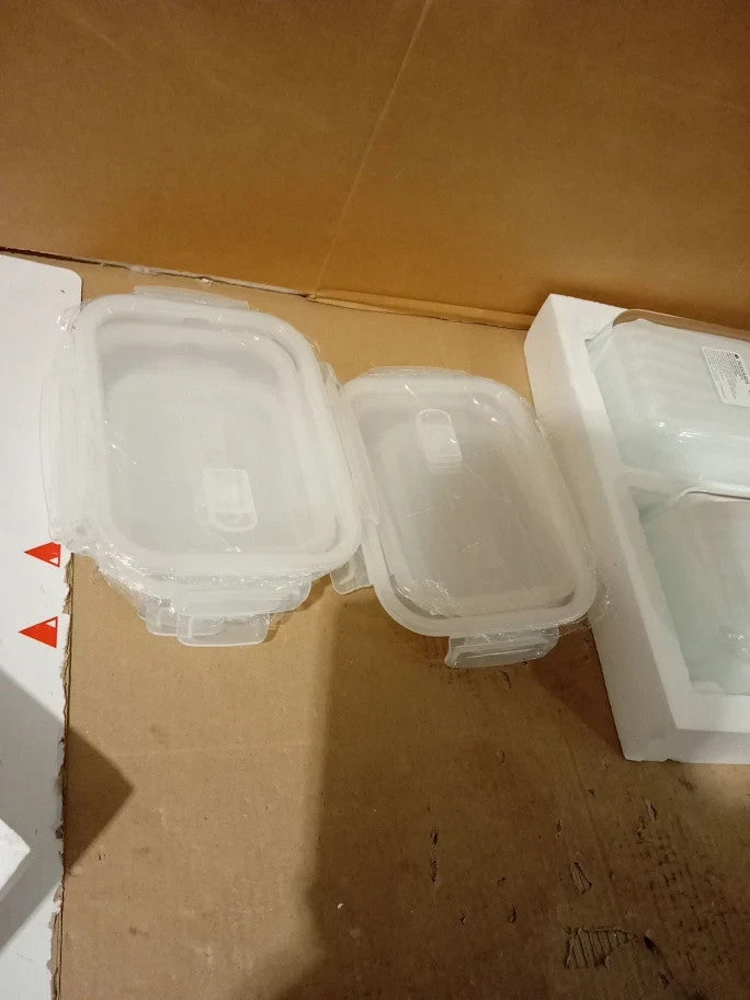 Navaris Glass Food Storage Containers With Lids Set Of 8 Airtight Lockable New