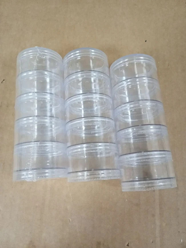 Baker Ross AW341 Stackable Screw Top Storage Pots Perfect To Fill Organise New