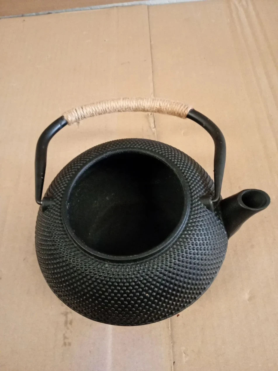 Japanese Tetsubin Cast Iron Tea Kettle Removable Infuser Stove Top 1200ml Black