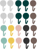 Supecesorio Self Adhesive Hooks 18pc Stick On Wall Adhesive Colorful Mini New
