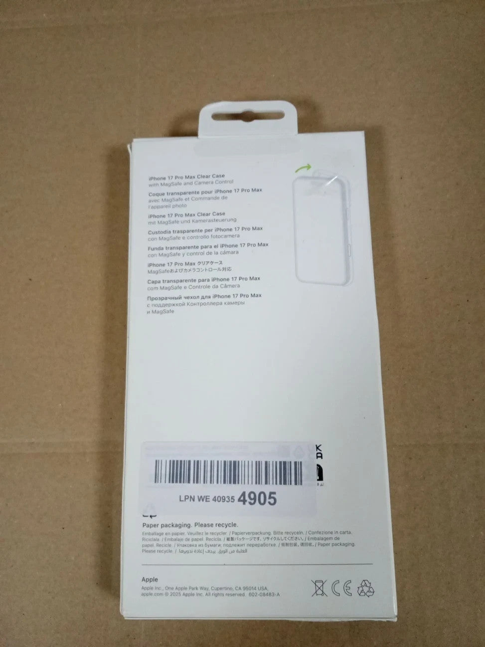 Apple iPhone 17 Pro Max Clear Case MagSafe Camera Control Lightweight