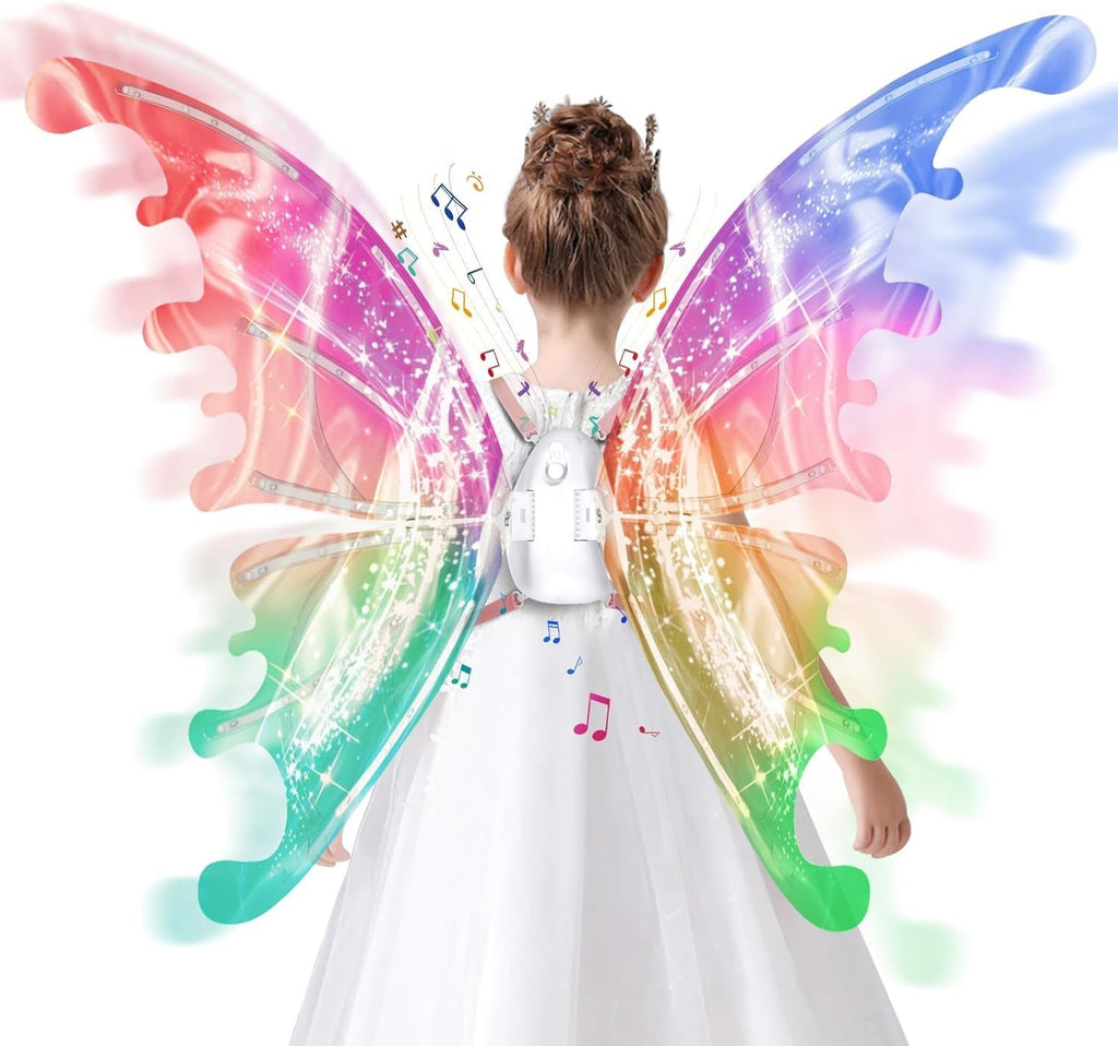Maysida Electric Fairy Wings Girls Light Up Moving Butterfly LED Lights 3+ New