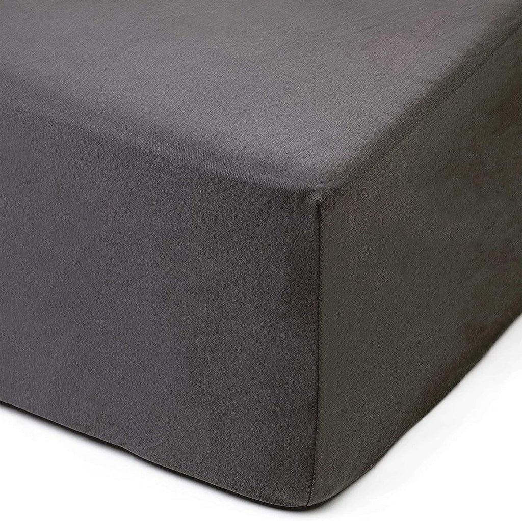Amago Fitted Sheet 50cm Pocket 100% Cotton 180x200cm Anthracite 1 Piece