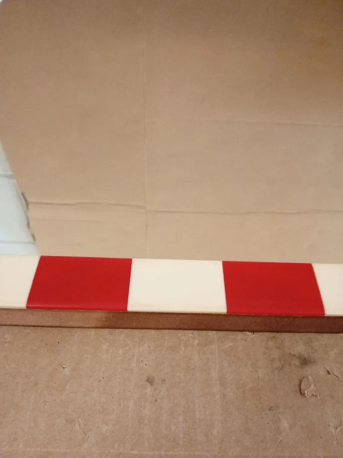 Habitat Striped Red Resin Square Wall Mounted Mirror Hinge 51x51cm