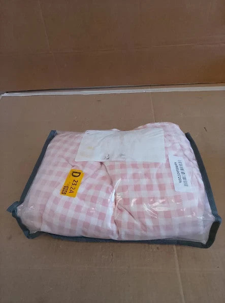 Michorinee Duvet Cover Set Pink White Plaid Pattern Double 50x75cm New