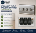 BG Electrical Intelligent Triple Wall Dimmer Switch 2 Way Raised Profile Round