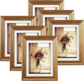 Rlavbl 7x5 Picture Frames Set Of 6 Gold Photo Frames Wall Tabletop Display New