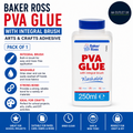 Baker Ross FN284 PVA Glue Brush Arts Crafts Adhesive Design 250ml 1 Piece
