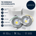Wondlumi LED Recessed Ceiling Lights Dimmable 7W Ultra Slim COB Cool White