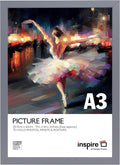 Hampton Poster Frame A3 29.7x42cm Light Grey Acrylic Front Engineered New