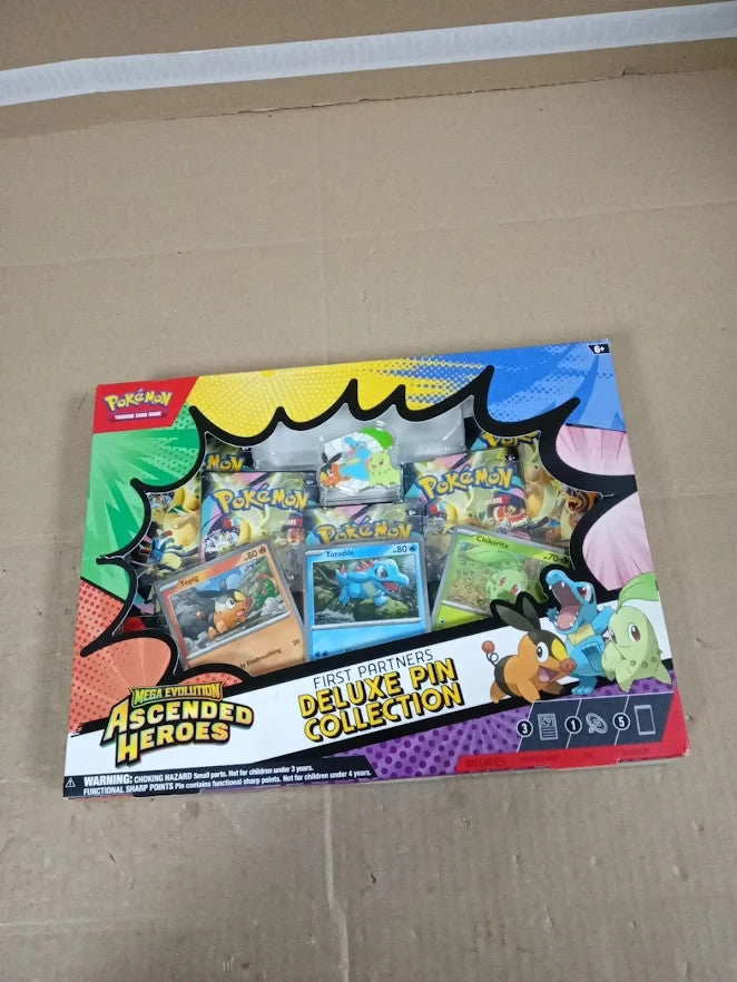 Pokemon TCG Mega Evolution Ascended Heroes First Partners Deluxe Pin Box Used