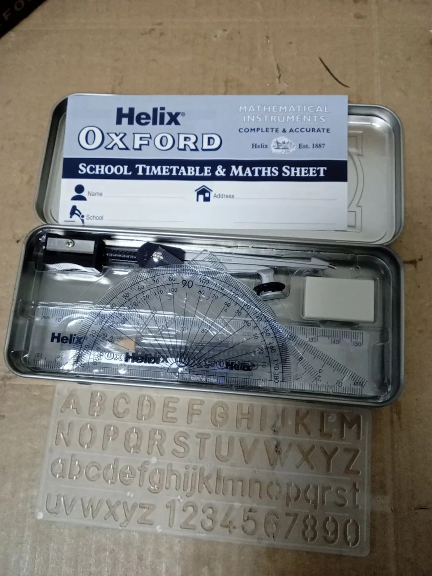 Helix Oxford Maths Set Storage Tin Mathematical Equipment Set
