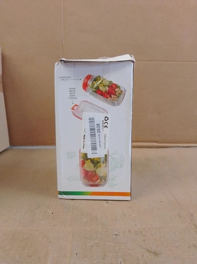 Vluvla Salad Pod Jar Portable Container Leakproof Dressing Cup Vertical 1L