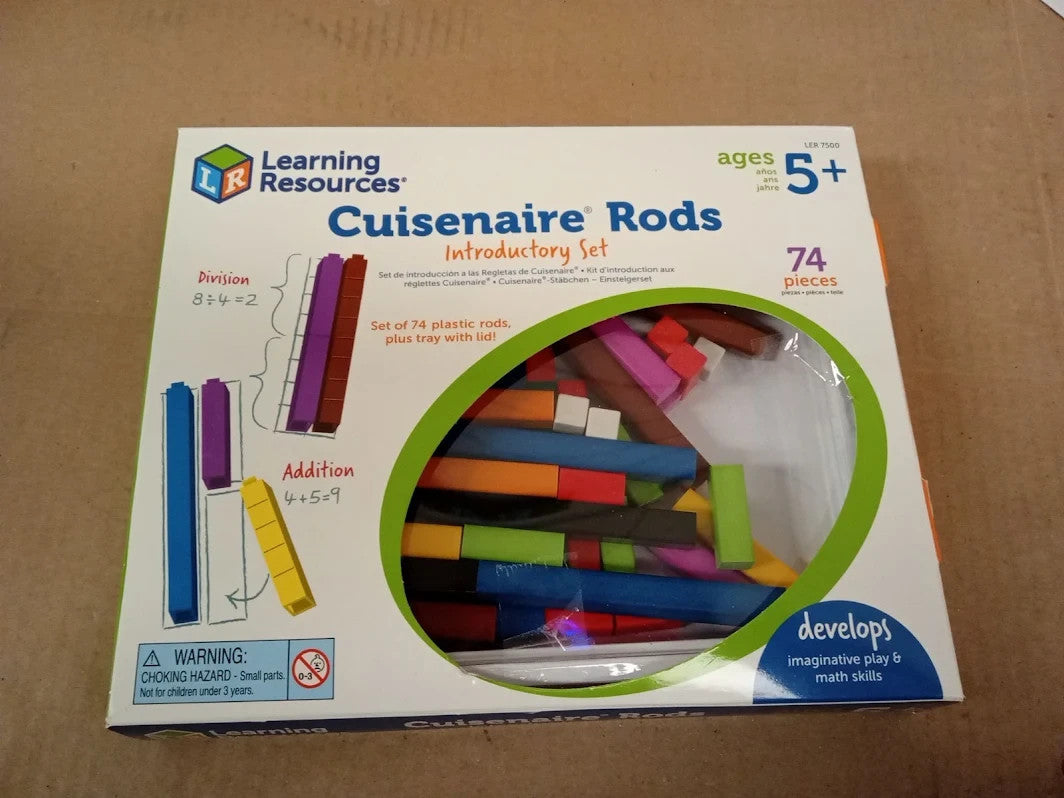Learning Resources Cuisenaire Rods Plastic Introductory Set White Design New
