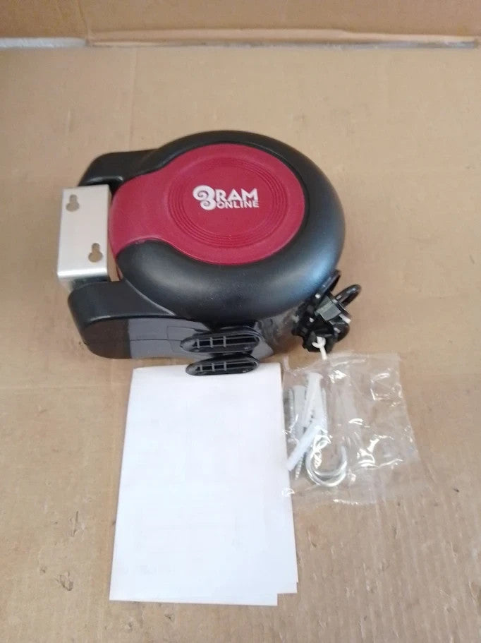 Ram Retractable Clothes Line Double Cable Heavy Duty Wall Mounted Clothes