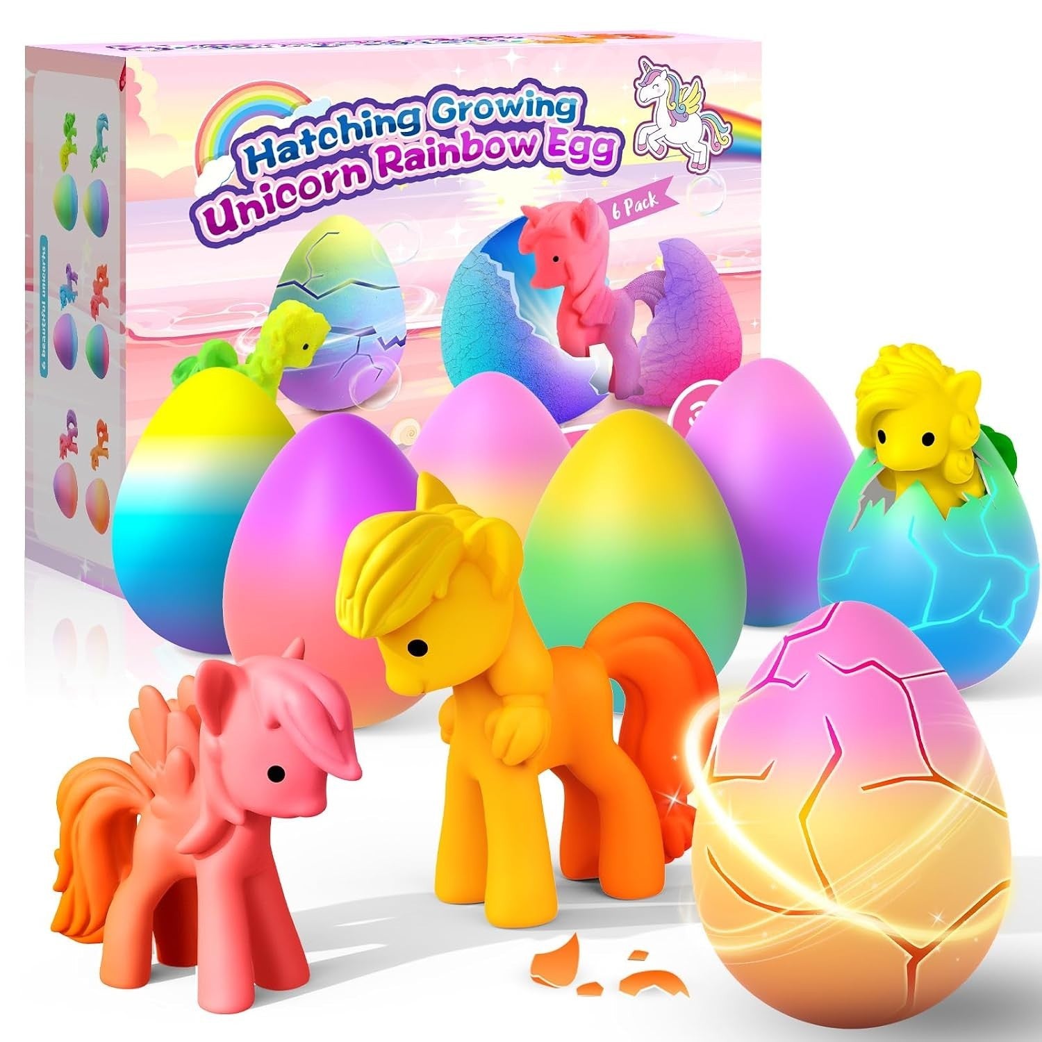 Unicorn Gift Girls Unicorn Hatching Rainbow Eggs Toys 3+