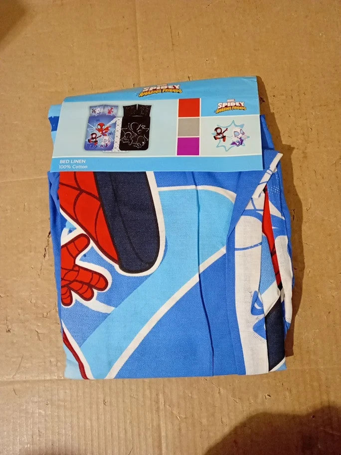 Spidey Cot Bedlinen Set 100x140cm 100% Cotton For Kids Glow In The Dark New