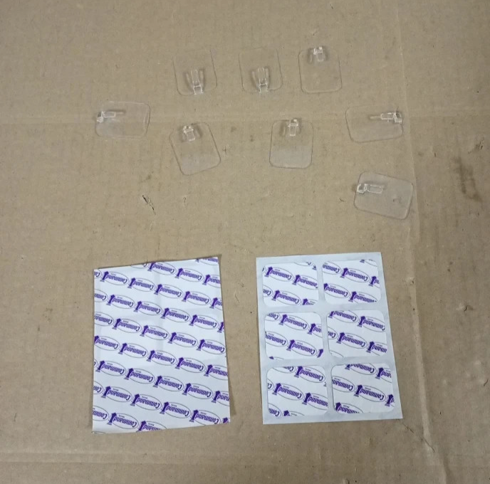 Command Adjustables Repositionable Plastic 8 Hooks Strips 17830CLR-12UKN New