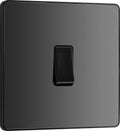 BG Electrical Single Wall Light Switch 2 Way Screwless Front Plate 20A Black New