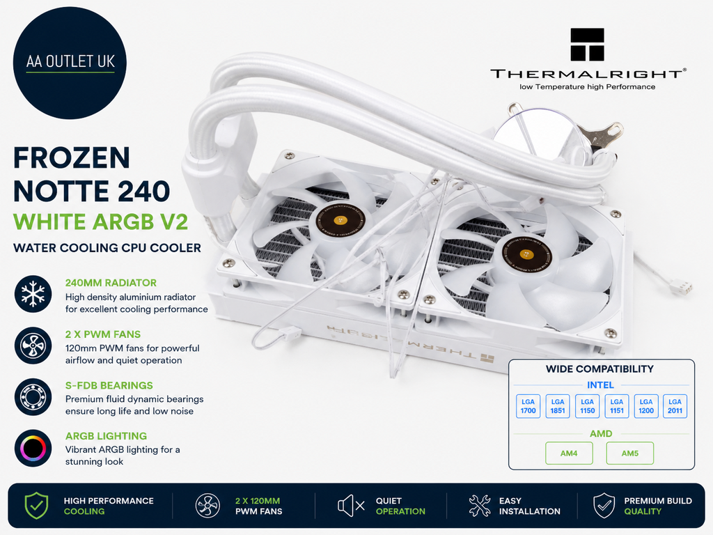 Thermalright Frozen Notte 240 White ARGB V2 Water Cooling CPU Cooler