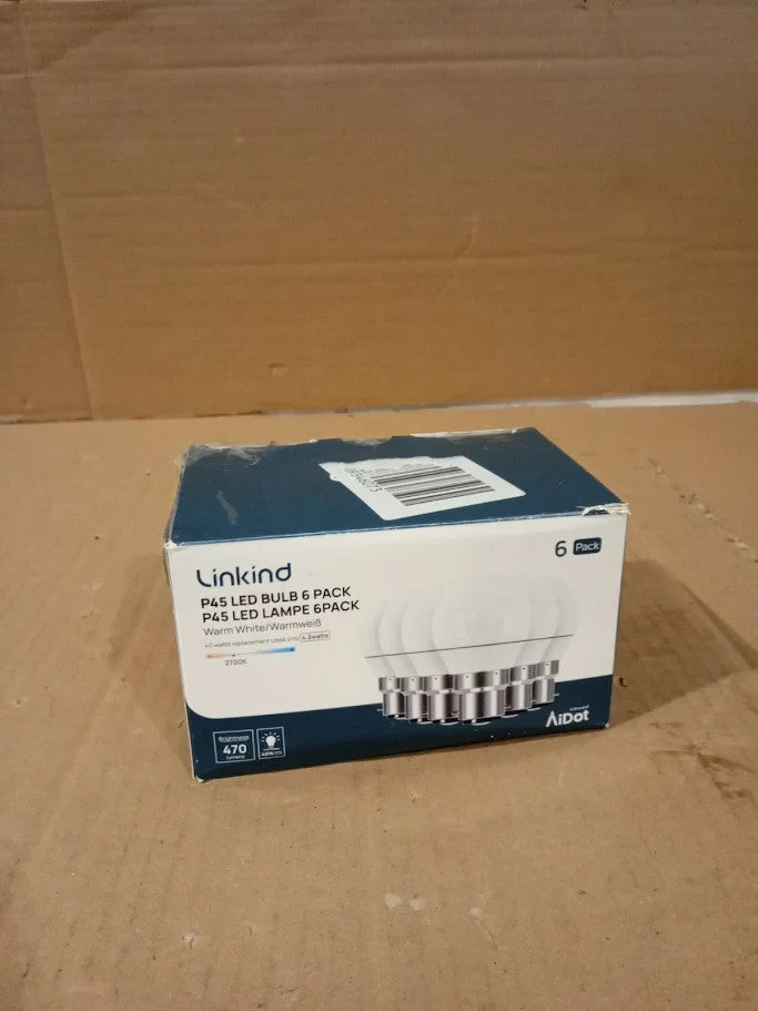 Linkind 4.2W Dimmable B22 LED Light Bulb 40W Equivalent Golf Ball P45 6pc New