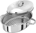 Judge Stainless Steel High Oval Roaster Lid 32x22x15cm Thermic Base New