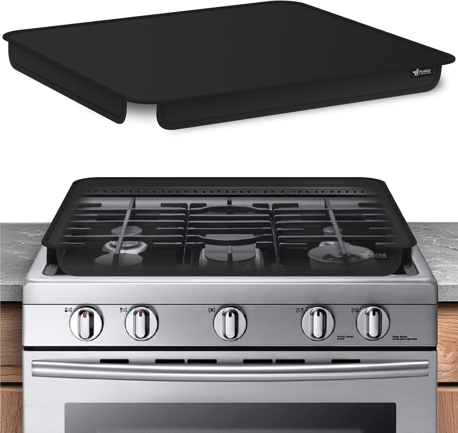 FLASLD Gas Stove Burner Cover Fabric Mat 29.5x21inch Foldable Washable Protector