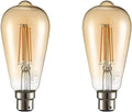 Tekled ST64 Filament Vintage Dimmable LED Bulbs B22 Bayonet Cap 2pc New