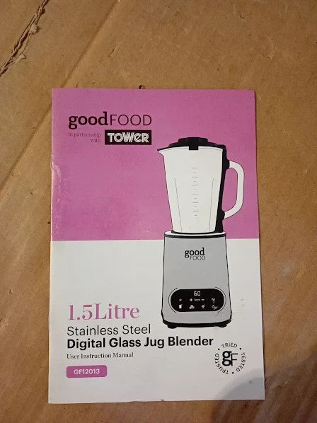 Good Food In Partnership Tower GF1201 Digital 1.5L Blender 5 Speed Settings New