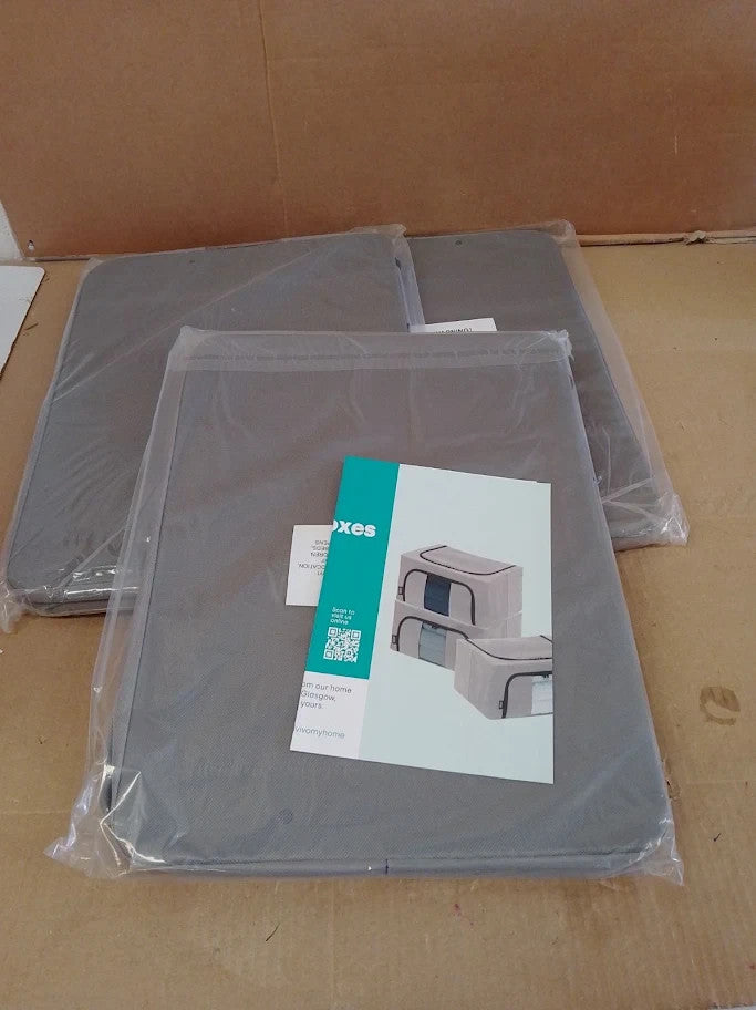 Livivo Set 3 Storage Bags Boxes Organizer Double Opening Zips Clear Windows New