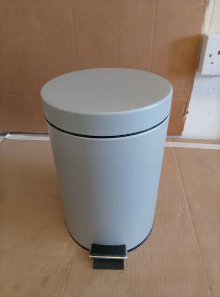 Habitat Waste Step Bin Capacity 3L Metal Matt Grey 25.1x22x16.8cm New