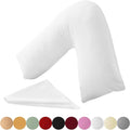 Kanak V Shaped Pillowcase White Polycotton Orthopaedic Nursing Pillow Cover New