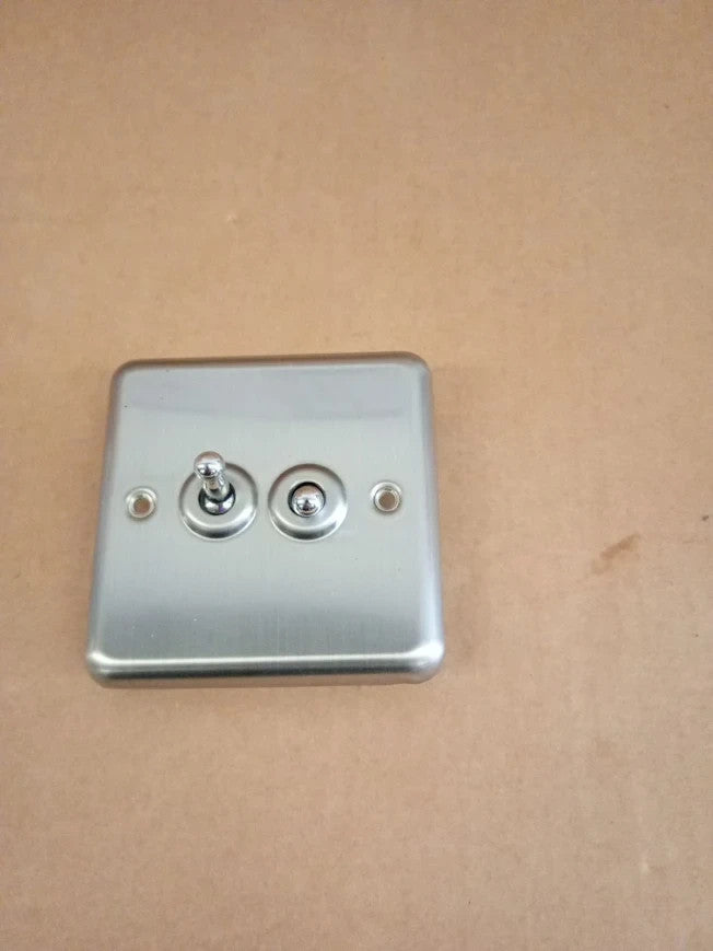 Varilight Double Toggle Light Switch 2 Way Value Matt Chrome XST2 New