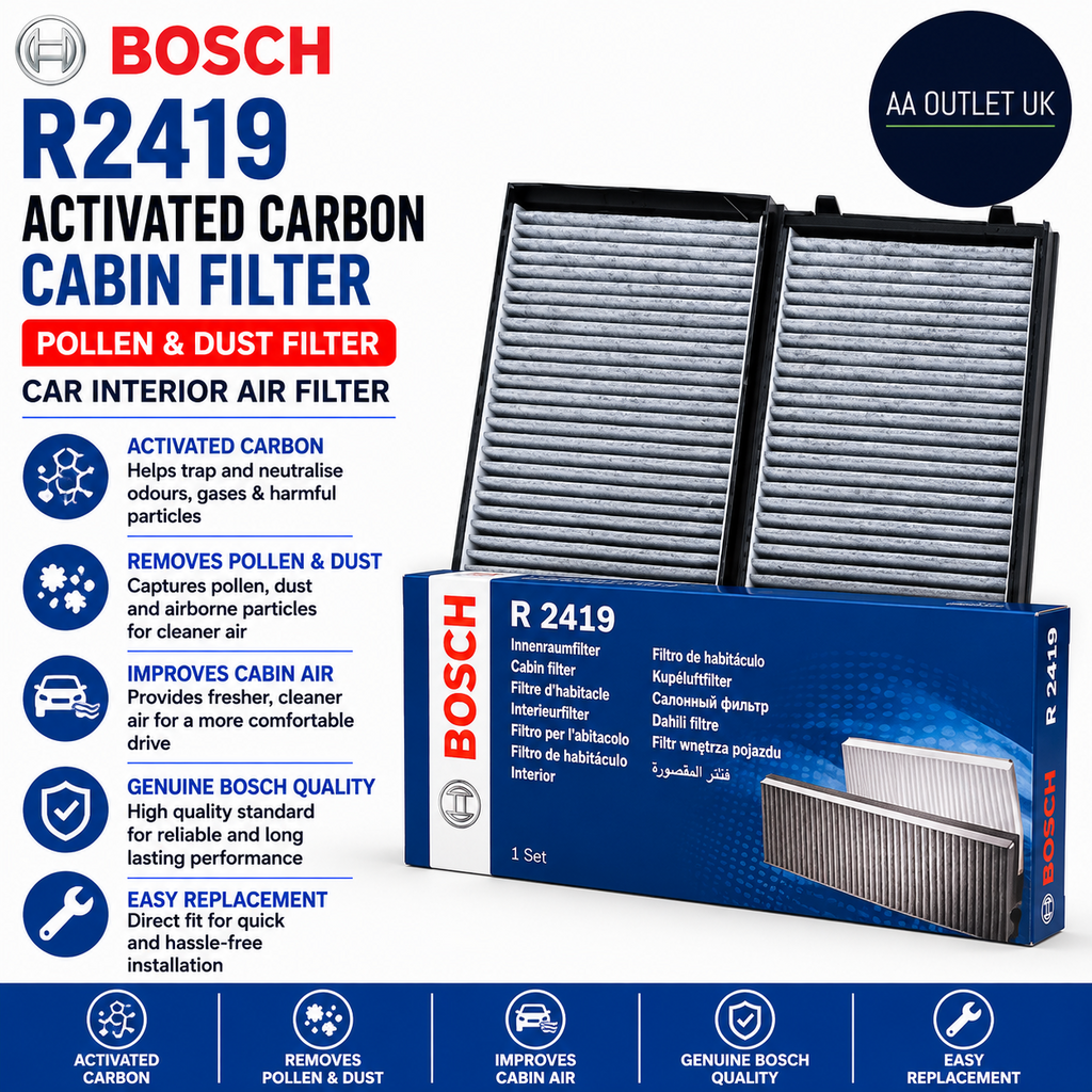 Bosch R2419 Activated Carbon Cabin Filter Pollen Dust Car Interior Air Design
