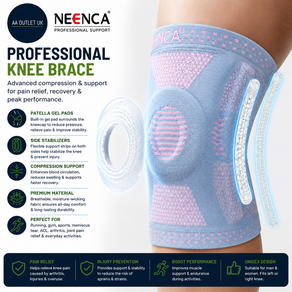 Neenca Professional Knee Brace Compression Sleeve Support Unisex Patella XL