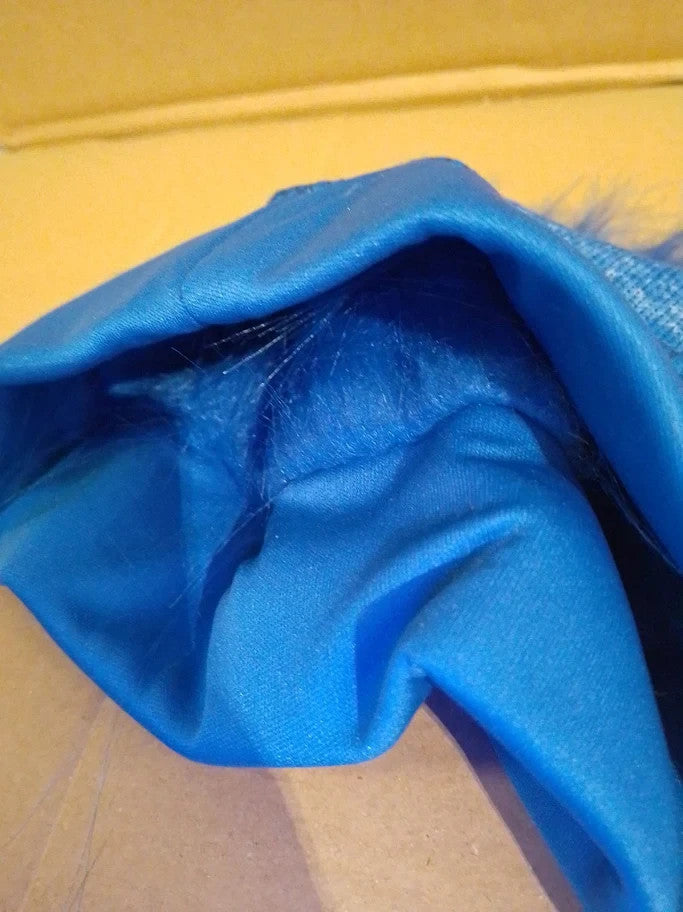 Novelty Placr Blue Hairy Costume Headband Fun Fuzzy Crazy Hair Wig Troll New