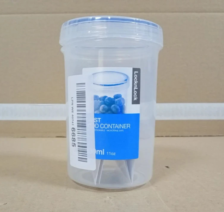 LocknLock Round Food Storage Container 330ml Airtight Twist Lid BPA Free Design