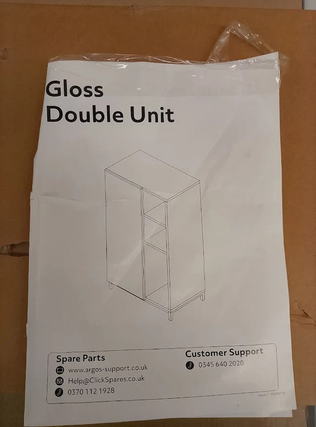 Argos Home Gloss Double Unit White Bathroom Storage Cabinet Quality Design New