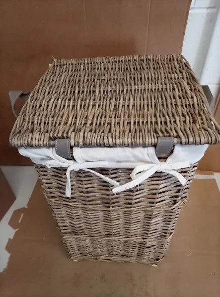 Argos Home Willow Laundry Basket Grey Wicker Frame Fully Assemble 56x35x35cm