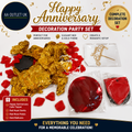 Happy Anniversary Wedding Decorations Banner Balloons Swirls Cake Topper Design