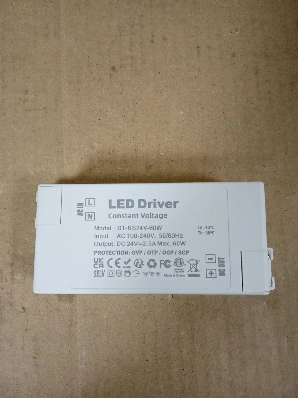 VARICART 24V LED Driver 60W Power Supply 2.5A AC 240 To 24V DC Transformer White