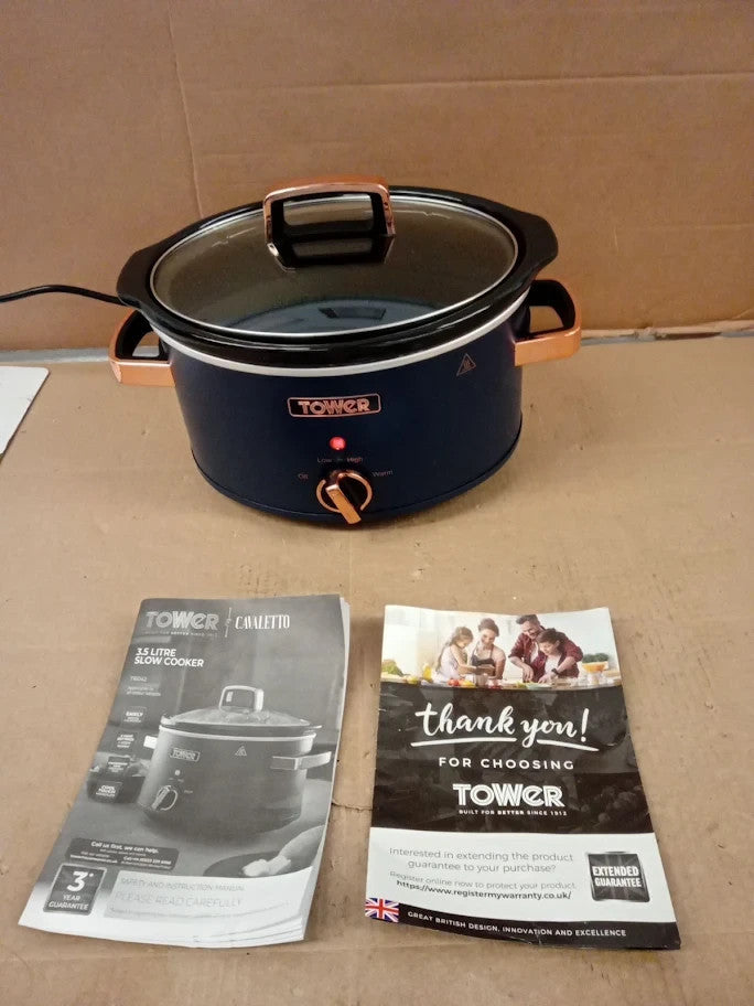 Tower Cavaletto 3.5Litre Slow Cooker With 3 Heat Settings Cool Touch Handles New